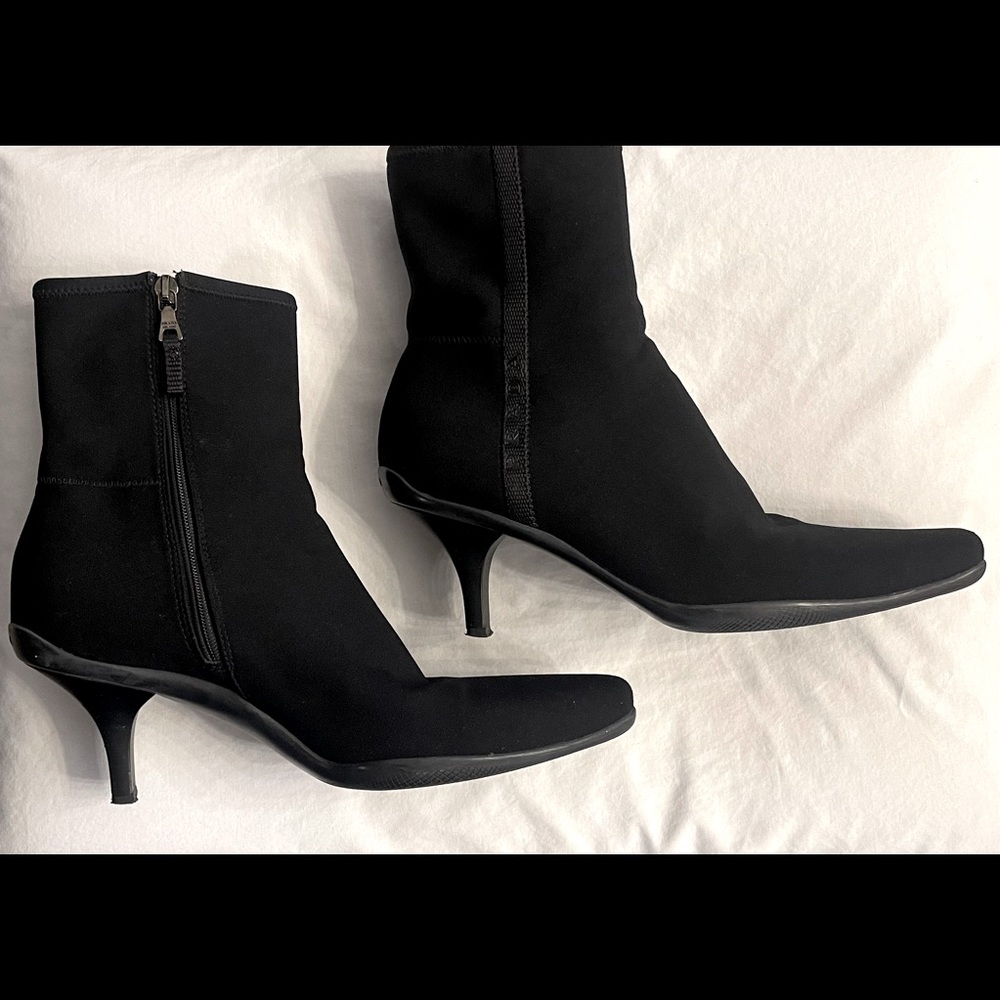 Prada Canvas Rubber sole Black Boots Size 7